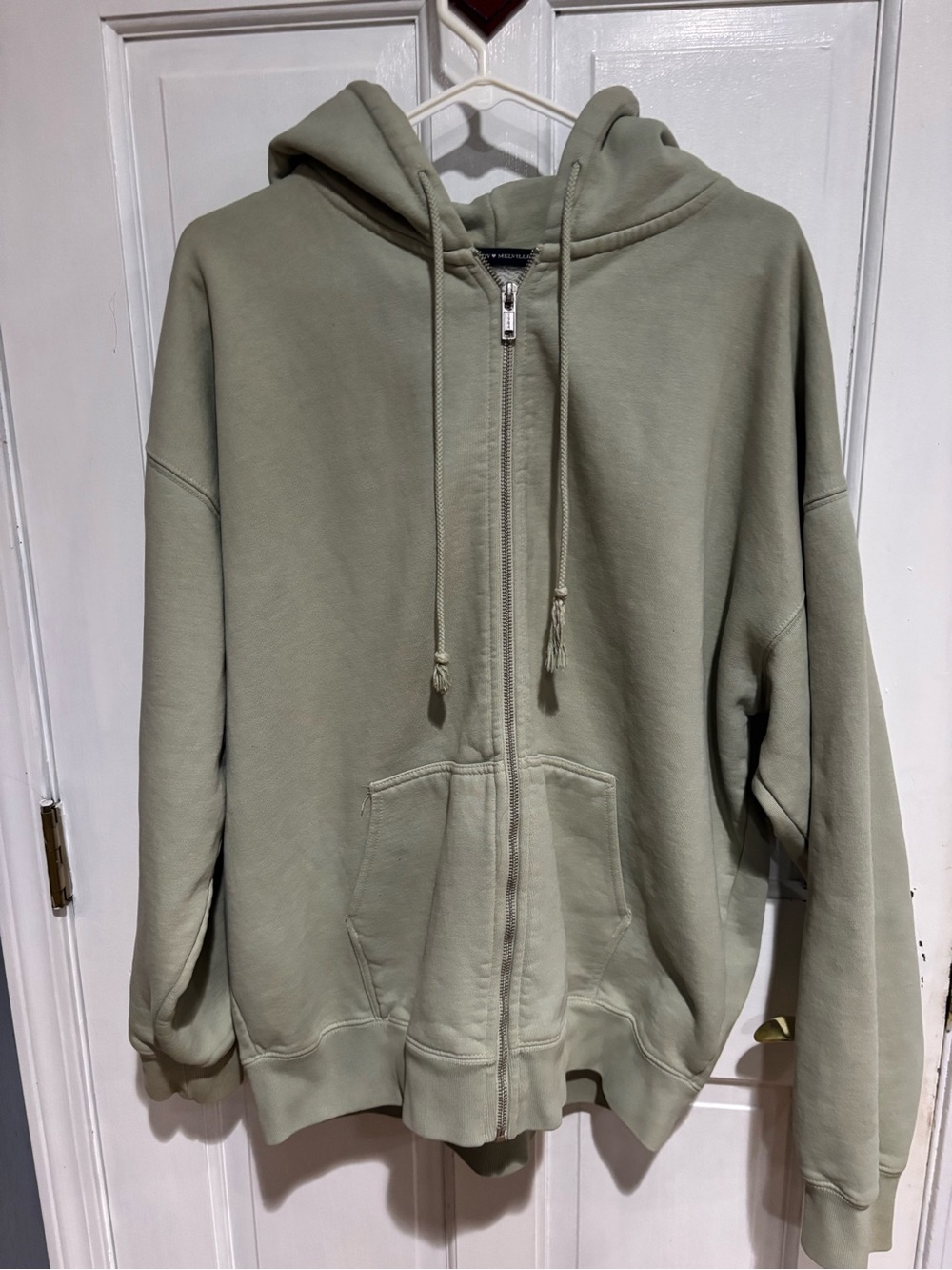 Sage Green Zip-Up Hoodie